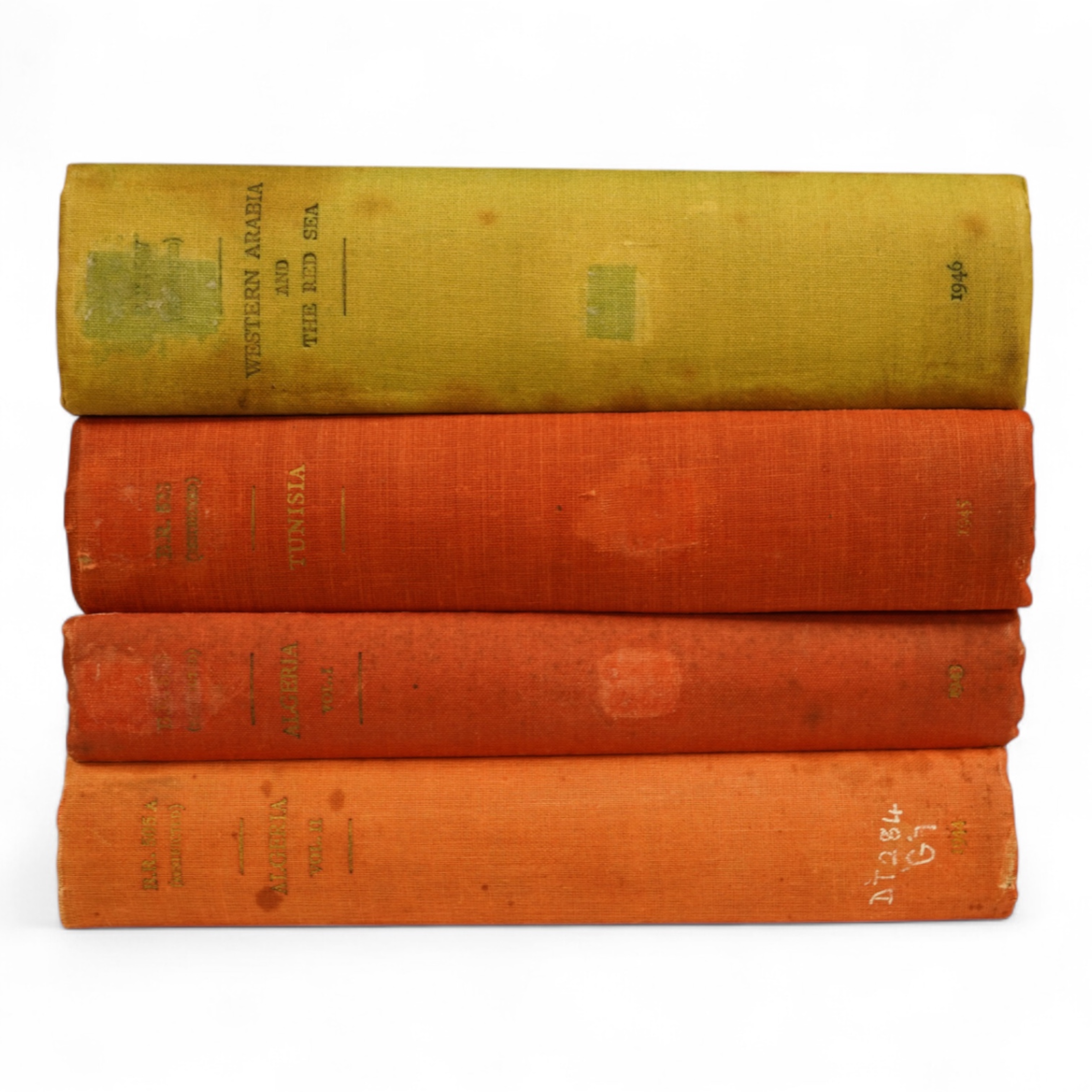 Naval Intelligence Division, Geographical Handbook Series - Western Arabia and the Red Sea (1 pocket map), 1946; Tunisia (1 pocket map), 1945; Algeria, 2 vols. (5 pocket maps), 1943-44. (4)